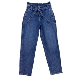 Hollister Ultra High Rise Button Fly Tie Waist Stretch Mom Jeans Women’s 9R